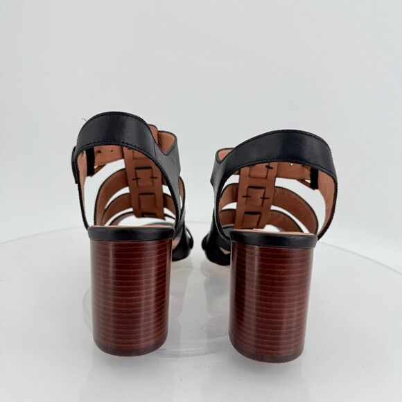 Cole Haan Womens Josie Fisherman Sandals Black Leather Caged Block Heel 10B - Picture 6 of 14